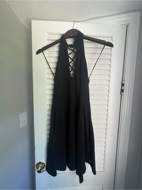 Express Black Halter Swing Dress 🖤